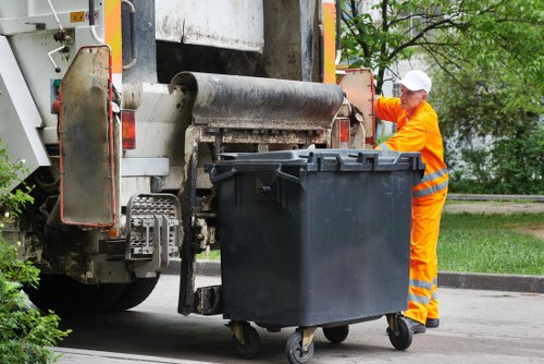 Professional waste management team at work in Cranford